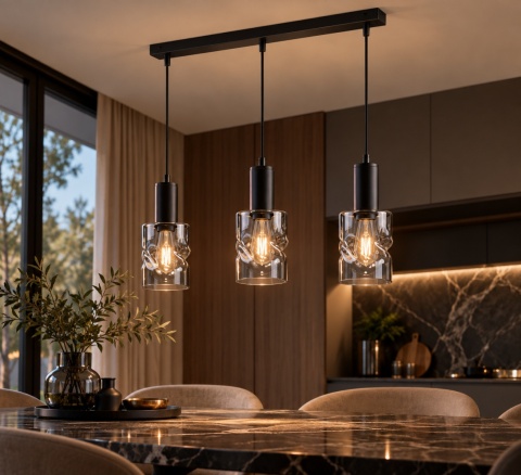 Lampa wisząca 3xE27 CROSS BLACK