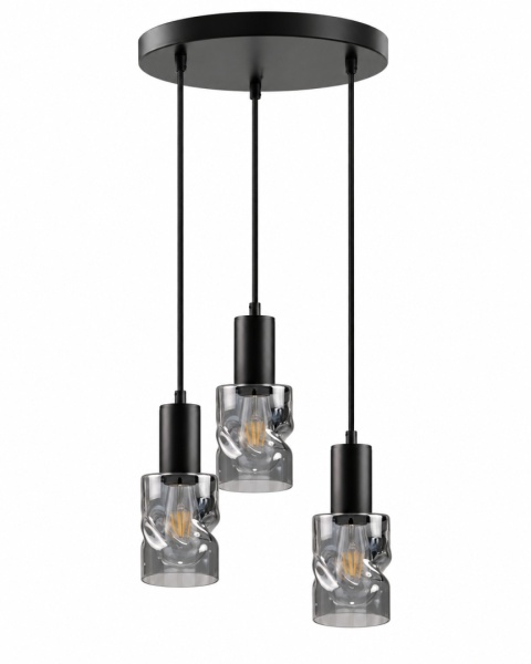 Lampa wisząca 3xE27 CROSS BLACK