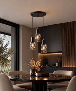 Lampa wisząca 3xE27 CROSS BLACK