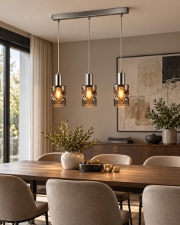 Lampa wisząca 3xE27 CROSS DARK SILVER