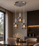 Lampa wisząca 3xE27 CROSS DARK SILVER