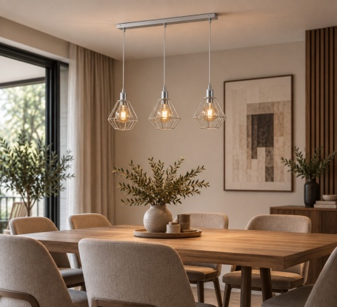Lampa wisząca 3xE27 FOSKAL SILVER