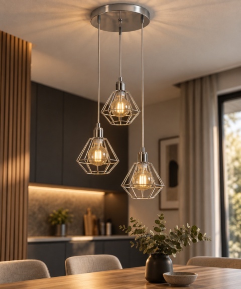 Pendant lamp 3xE27 FOSKAL SILVER