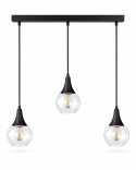 Lampa wisząca 3xE27 LACRIMA CLEAR BLACK
