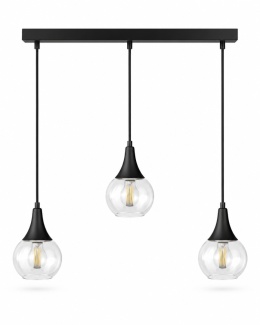 Lampa wisząca 3xE27 LACRIMA CLEAR BLACK