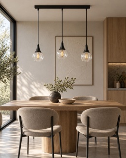 Lampa wisząca 3xE27 LACRIMA CLEAR BLACK