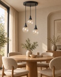 Lampa wisząca 3xE27 LACRIMA CLEAR BLACK