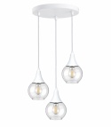Lampa wisząca 3xE27 LACRIMA CLEAR WHITE