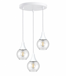Lampa wisząca 3xE27 LACRIMA CLEAR WHITE