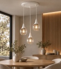 Lampa wisząca 3xE27 LACRIMA CLEAR WHITE