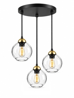 Lampa wisząca 3xE27 MIRAGE BLACK/GOLD