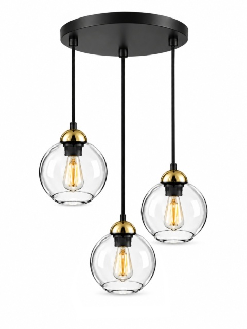 Lampa wisząca 3xE27 MIRAGE BLACK/GOLD