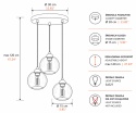 Lampa wisząca 3xE27 MIRAGE BLACK/GOLD