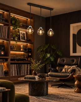 Lampa wisząca 3xE27 MIRAGE BLACK/SILVER