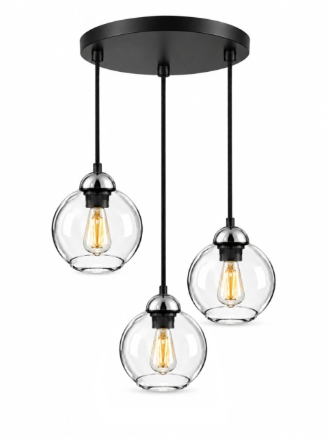 Lampa wisząca 3xE27 MIRAGE BLACK/SILVER