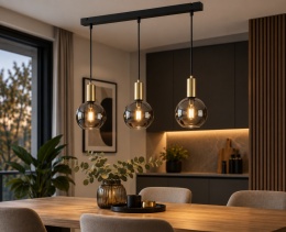 Lampa wisząca 3xE27 SUPRA BLACK/GOLD