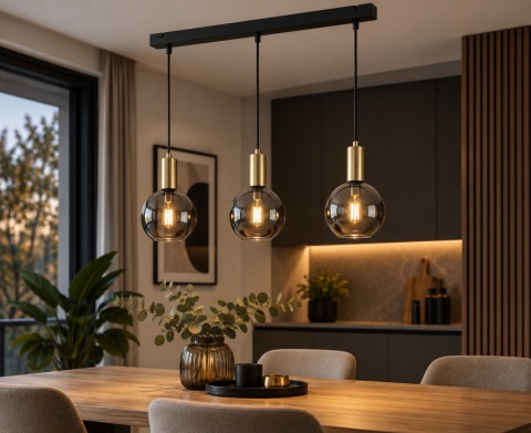 Lampa wisząca 3xE27 SUPRA BLACK/GOLD