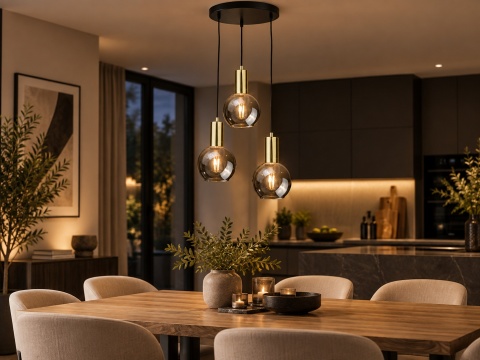 Lampa wisząca 3xE27 SUPRA BLACK/GOLD