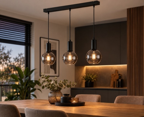 Lampa wisząca 3xE27 SUPRA BLACK
