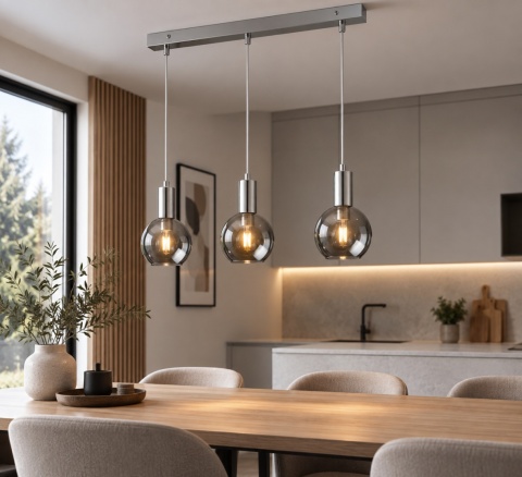Lampa wisząca 3xE27 SUPRA SILVER