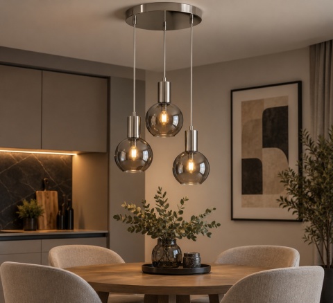 Lampa wisząca 3xE27 SUPRA SILVER
