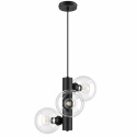 Lampa wisząca 3xE27 TUBE BLACK/CLEAR