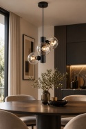 Lampa wisząca 3xE27 TUBE BLACK/CLEAR
