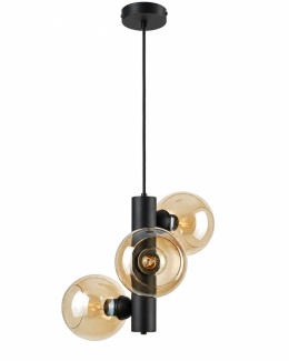 Lampa wisząca 3xE27 TUBE BLACK/HONEY
