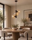 Lampa wisząca 3xE27 TUBE BLACK/HONEY