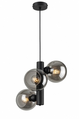 Lampa wisząca 3xE27 TUBE BLACK/SMOKY