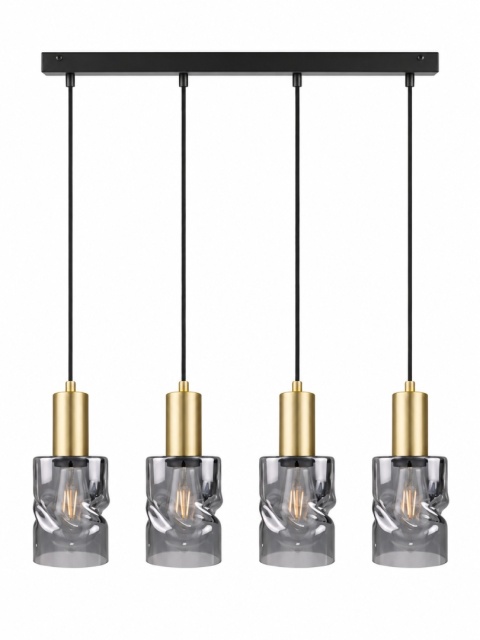 Lampa wisząca 4xE27 CROSS BLACK/GOLD
