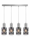 Lampa wisząca 4xE27 CROSS DARK SILVER