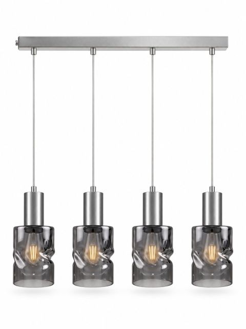 Lampa wisząca 4xE27 CROSS DARK SILVER