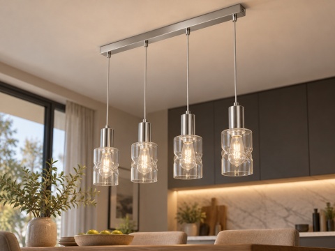 Lampa wisząca 4xE27 CROSS SILVER