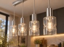 Lampa wisząca 4xE27 CROSS SILVER