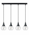 Lampa wisząca 4xE27 LACRIMA CLEAR BLACK