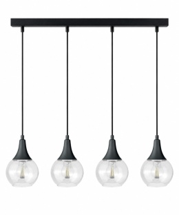 Lampa wisząca 4xE27 LACRIMA CLEAR BLACK
