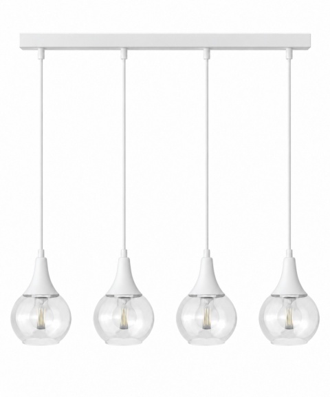 Lampa wisząca 4xE27 LACRIMA CLEAR WHITE