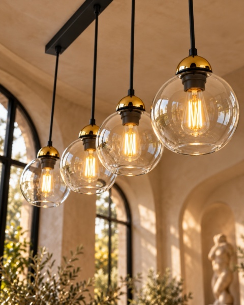 Lampa wisząca 4xE27 MIRAGE BLACK/GOLD