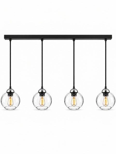 Lampa wisząca 4xE27 MIRAGE BLACK/SILVER