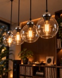 Lampa wisząca 4xE27 MIRAGE BLACK/SILVER