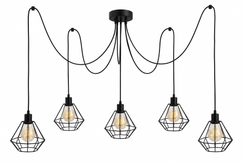 Pendant lamp 5xE27 FOSKAL BLACK