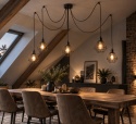 Pendant lamp 5xE27 FOSKAL BLACK