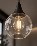 Lampa wisząca 5xE27 LACRIMA CLEAR BLACK