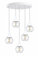 Lampa wisząca 5xE27 LACRIMA CLEAR WHITE
