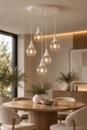 Lampa wisząca 5xE27 LACRIMA CLEAR WHITE