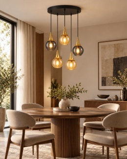 Lampa wisząca 5xE27 Lacrima Mix Black