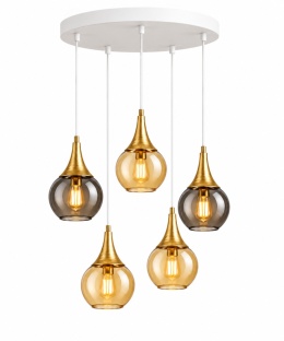 Lampa wisząca 5xE27 Lacrima Mix White