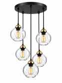 Lampa wisząca 5xE27 MIRAGE BLACK/GOLD