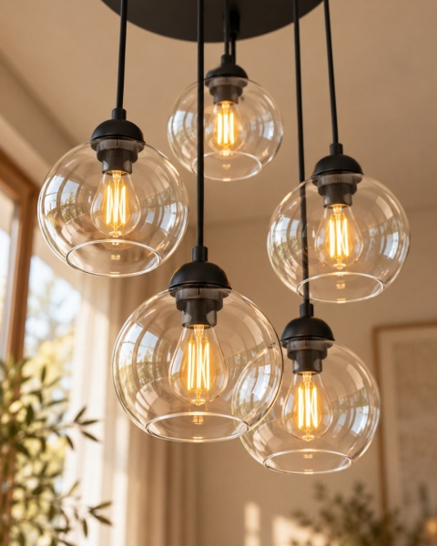 Lampa wisząca 5xE27 MIRAGE BLACK